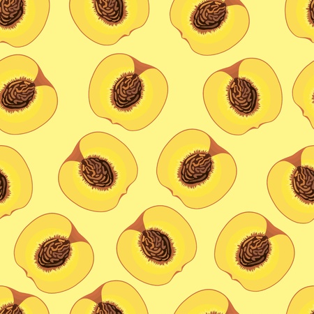 Fruity seamless pattern with peachesのイラスト素材