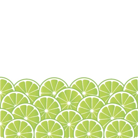 Fruity background with lime slicesのイラスト素材