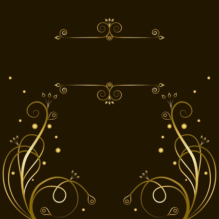 Decorative gold  tracery with frame for textのイラスト素材