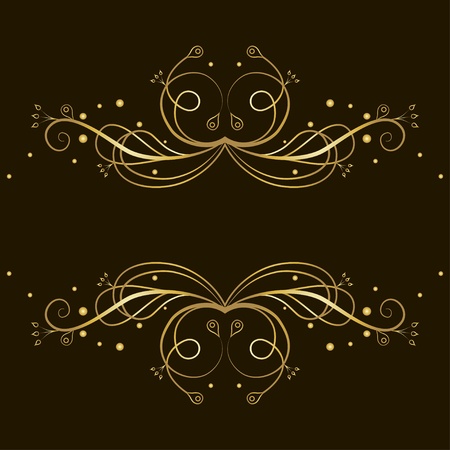 Decorative gold  tracery with place for textのイラスト素材