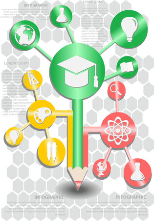Education info graphic vintage designのイラスト素材