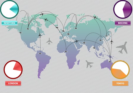 Travel Info graphic set with charts and other elementsのイラスト素材