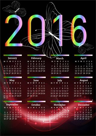 Vector abstract multicolored calendar of 2015のイラスト素材