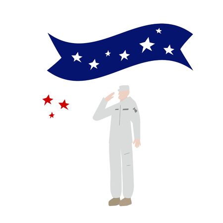 Officer of USS military. Celebration of the air force. Father's day.のイラスト素材
