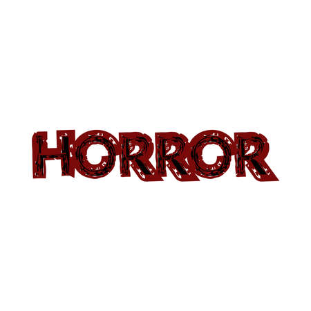 Red lettering horror Boo isolated on a white background. Fear and traditions of Halloween.のイラスト素材