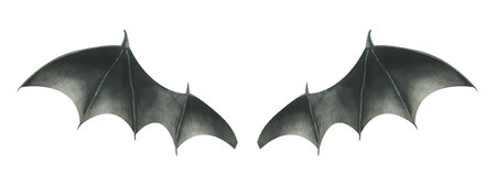 Bat wings black with claws for the holiday of the dead, halloween, vampires, witches and fairy...