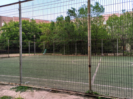 fence, grass, sport, soccer, football, wire, green, tennisの写真素材