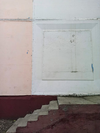 white wall with paintの写真素材
