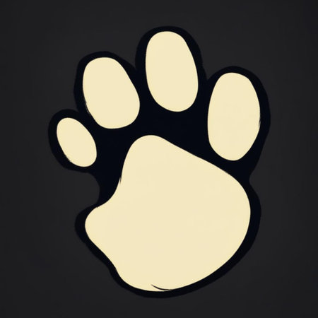 Paw print isolated on black background. High resolution image gallery.の素材