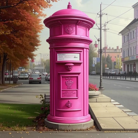 Vintage post box in the city of Gdansk, Polandの写真素材