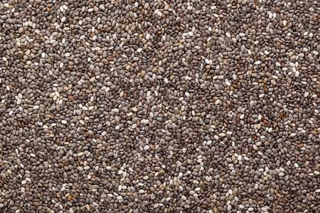 chia seeds background closeup  (top view)の写真素材