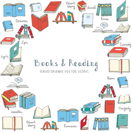 Hand Drawn Doodle Books And Reading Set Vector Illustration Sketchy Book Icons Reading Books Elements Set Of Books Vector Symbols Of Reading And Learning Book Club Illustration Education Logo Elementのイラスト素材 ストックフォト 写真素材のstock Foto