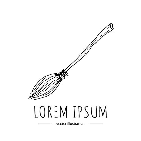 Halloween broom illustration.のイラスト素材