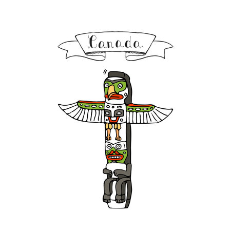 Canada ribbon with winged structureのイラスト素材