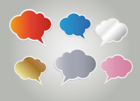 Funny colorful text bubbles and dialog balloonsのイラスト素材