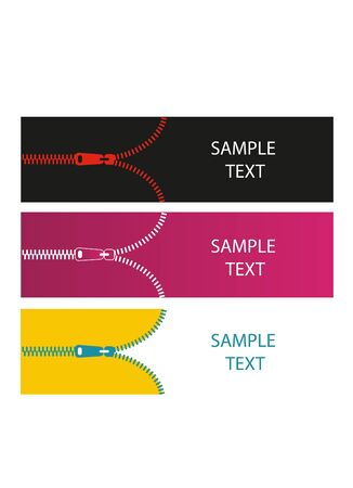 zipper bannerのイラスト素材