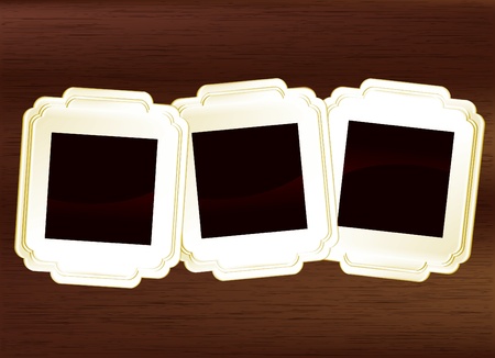 picture frame set on dark woodのイラスト素材