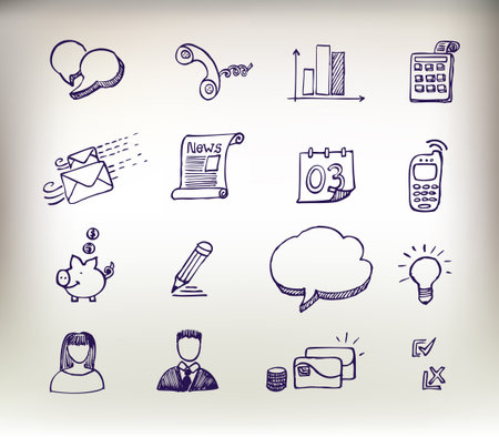 Sketchy doodle icon setのイラスト素材