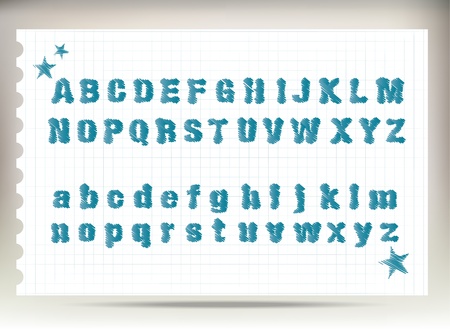 sketch alphabet doodleのイラスト素材