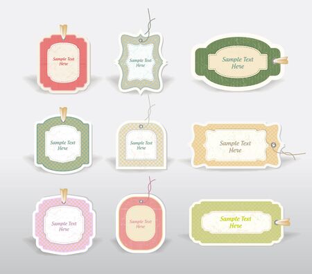 retro labels illustration setのイラスト素材