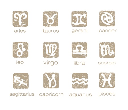 Zodiac horoscope signs vector setのイラスト素材