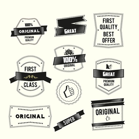 Retro Vintage labels set Premium quality and Original themeのイラスト素材
