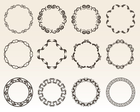 Decorative circle borders  illustrationのイラスト素材