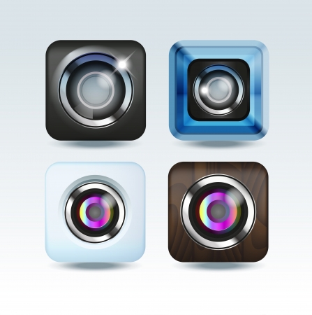 Camera photo app icon setのイラスト素材
