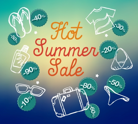 Hot summer sale banner illustrationのイラスト素材