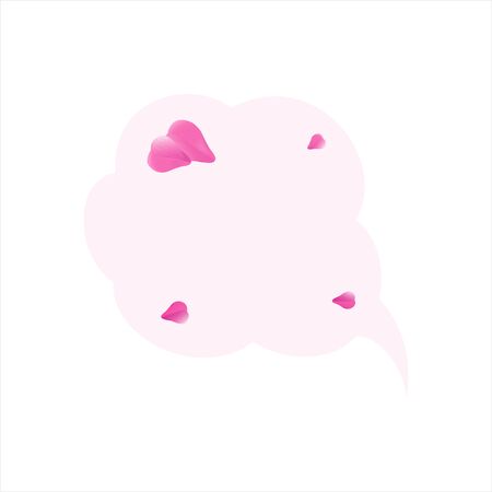 Valentines day card. Pink flying petals and space for text. Hearts on Pink cloud. Vector EPS 10 cmykのイラスト素材