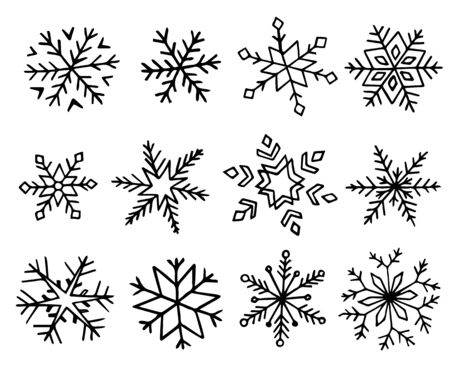 Christmas decoration.Set of snowflakes.vectorのイラスト素材
