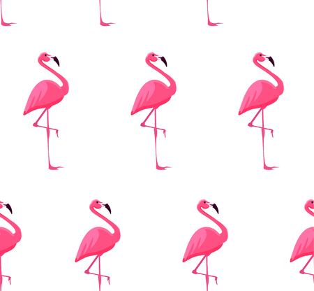 Seamless pattern with flamingo birds. Vector illustrationのイラスト素材