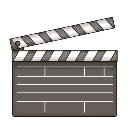 Film clapper board on white background. Blank movie clapper cinema vector illustrationのイラスト素材