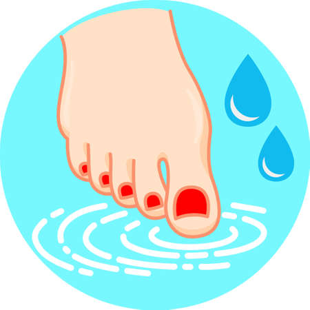 Flat illustration of foot mask label, foot care and treatmentのイラスト素材