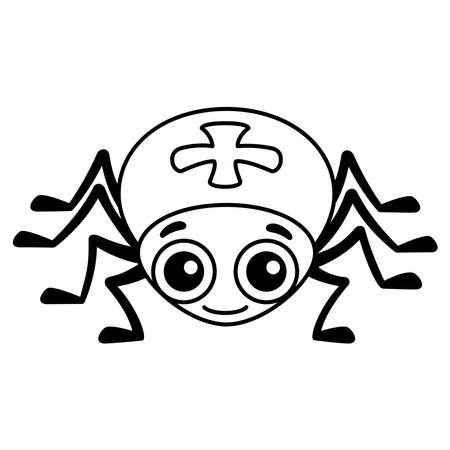 Funny spider. Coloring Insect in a cartoon styleのイラスト素材