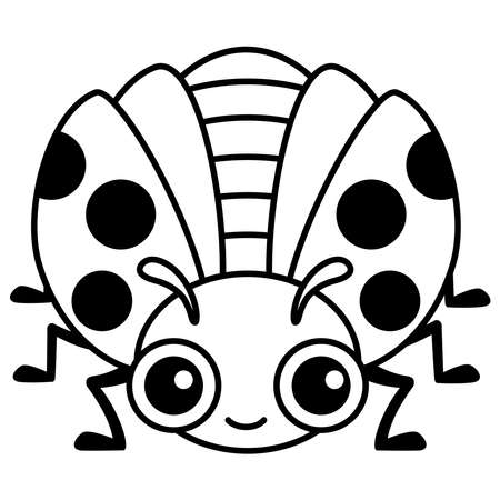 Coloring Insect for children coloring book. Funny ladybug in a cartoon styleのイラスト素材