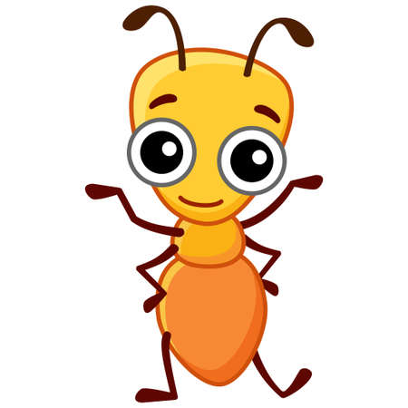 Funny Ant. Insect in a cartoon styleのイラスト素材