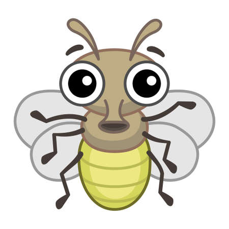 Funny Fly. Insect in a cartoon styleのイラスト素材