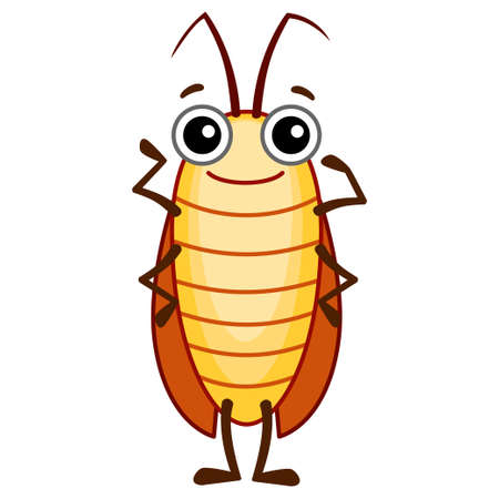 Funny cockroach. Insect in a cartoon styleのイラスト素材