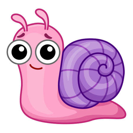 Funny snail. Insect in a cartoon styleのイラスト素材
