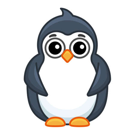 Vector Zoo animal. Funny little penguin in a cartoon styleのイラスト素材