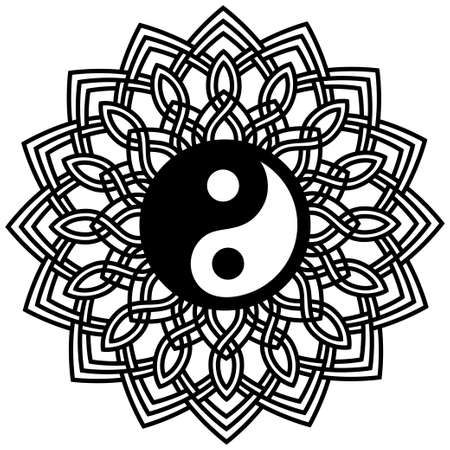 Yin-yang in a mandala styleのイラスト素材