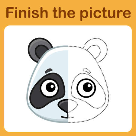 Connect the dot and complete the picture. Simple coloring for children. Drawing gameのイラスト素材