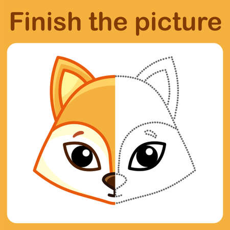 Connect the dot and complete the picture. Simple coloring for children. Drawing gameのイラスト素材