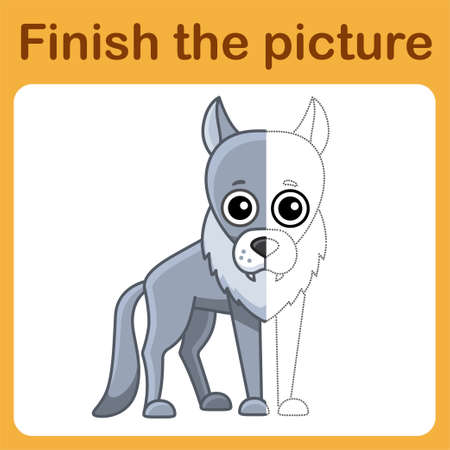 Connect the dot and complete the picture. Simple coloring for children. Drawing gameのイラスト素材