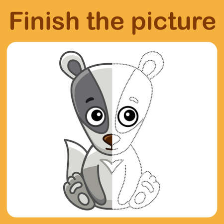 Connect the dot and complete the picture. Simple coloring for children. Drawing gameのイラスト素材
