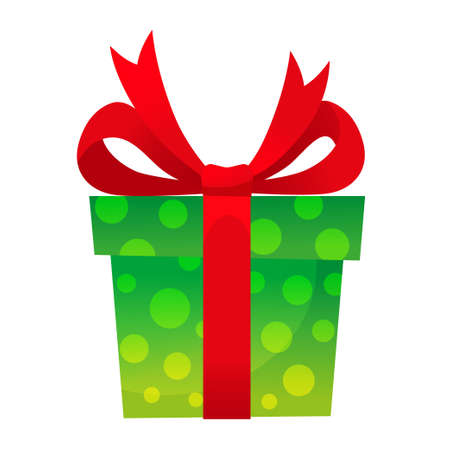 Vector gift box with a red ribbonのイラスト素材