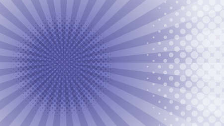 Vector pop art background in a trend color very peri with radial lines and dotsのイラスト素材