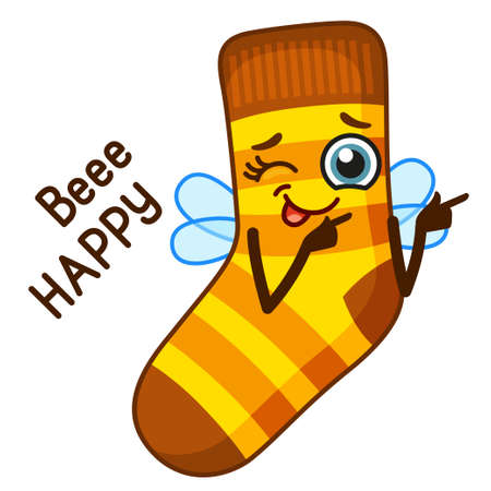 Vector bright and funny emoji socks in a cartoon styleのイラスト素材