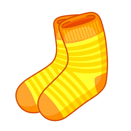Vector icon winter socks. Funny sticker elementのイラスト素材